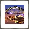 Newcastle Upon Tyne Skyline, Tyne Bridge, England Framed Print