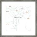 Nh Coos Pinkhams Vector Road Map Framed Print