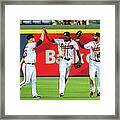 Nick Markakis And Cameron Maybin Framed Print