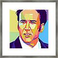 Nicolas Cage Portrait Framed Print
