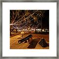Night Street Scene On St George Street In The Downtown Historic Framed Print