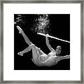 Nina In Pool With Flute 238 Framed Print