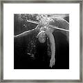 Nina In Pool With Flute 239 Framed Print