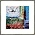 No Posters Warning On Eroded Wall Framed Print