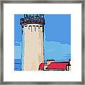 North Head Lighthouse In Abstract Framed Print