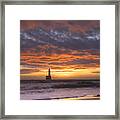 North Sea Lighthouse At Dawn Framed Print