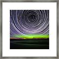 Northern Lights With Star Trails Framed Print