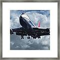 Northwest Boeing 747 At Los Angeles Framed Print