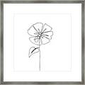 Novalie - Minimal, Modern - Abstract Floral Line Art Framed Print