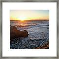 November Sunset Over The Pacific Ocean Framed Print