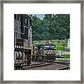 Ns 124-31 Meets Ns 376-01 At Taswell Indiana Framed Print