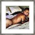 Nude On A Bed Framed Print
