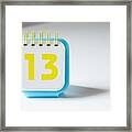 Number Thirteen On A Calendar Framed Print