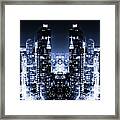 Nyc Reflection - Blue Skyscrapers Framed Print
