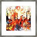 Nyc Watercolor Collection - Colors Of Manhattan Framed Print