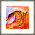 Ocean Wave In Flames Framed Print