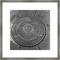 Ohio State University Seal In Black And White Framed Print
