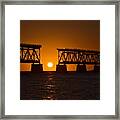 Old Bahia Honda Rail Bridge Sunset Framed Print