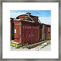 Old Caboose In Desert Framed Print