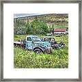 Old Chevys At Ystafell Museum Iceland Framed Print