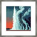 Old Faithful In Eruption Framed Print