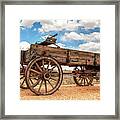 Old Fashioned Horse-drawn Wagon, Pioneer Style. Vintage Americana Buggy As Used In The Wild West, California Framed Print