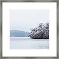Old Ferry In Winter Landscape Framed Print