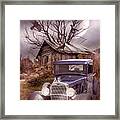 Old Ford Under The Country Autumn Moon Framed Print