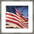 Old Glory Flying In The Wind Framed Print