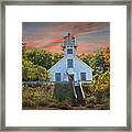 Old Mission Point Lighthouse On Grand Traverse Bay Framed Print