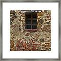 Old Stone And Brick Wall With Window Framed Print