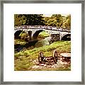 Old Stone Bridge In France Framed Print
