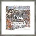 Old Stone Church In Winter Framed Print
