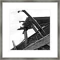 Old Wooden Wagon Bw Framed Print