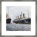 Olympic And Titanic Framed Print