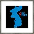 One Korea Love Unification Flag Framed Print