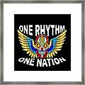 One Rhythm One Nation Skull And Wings Framed Print