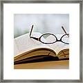 Open Book And Glasses Framed Print