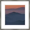 Orange And Foggy Sunrise Sky, Canadian Rockies Framed Print