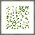 Organic Gardening Icons Framed Print