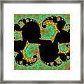 Ornament On Black Background - Abstract Framed Print