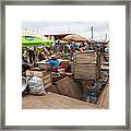 Outhouse At Open Sewer On Market Framed Print
