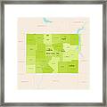 Pa Warren County Vector Map Green Framed Print