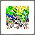 Paijo - Funky Artistic Colorful Abstract Marble Fluid Digital Art Framed Print