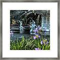 Painted Flowers At Forsyth Park Fountain Framed Print