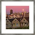 Painted Ladies Moonrise Framed Print