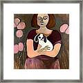 Painting In The June Garden With Peanut Woman Art Framed Print
