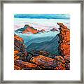 Painting - Longs Peak And Rock Cut Sunset Framed Print