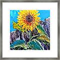 Palette Knife Sunflower Framed Print