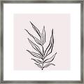 Palm Frond In Beige - Minimal Abstract Leaf Study 3 Framed Print